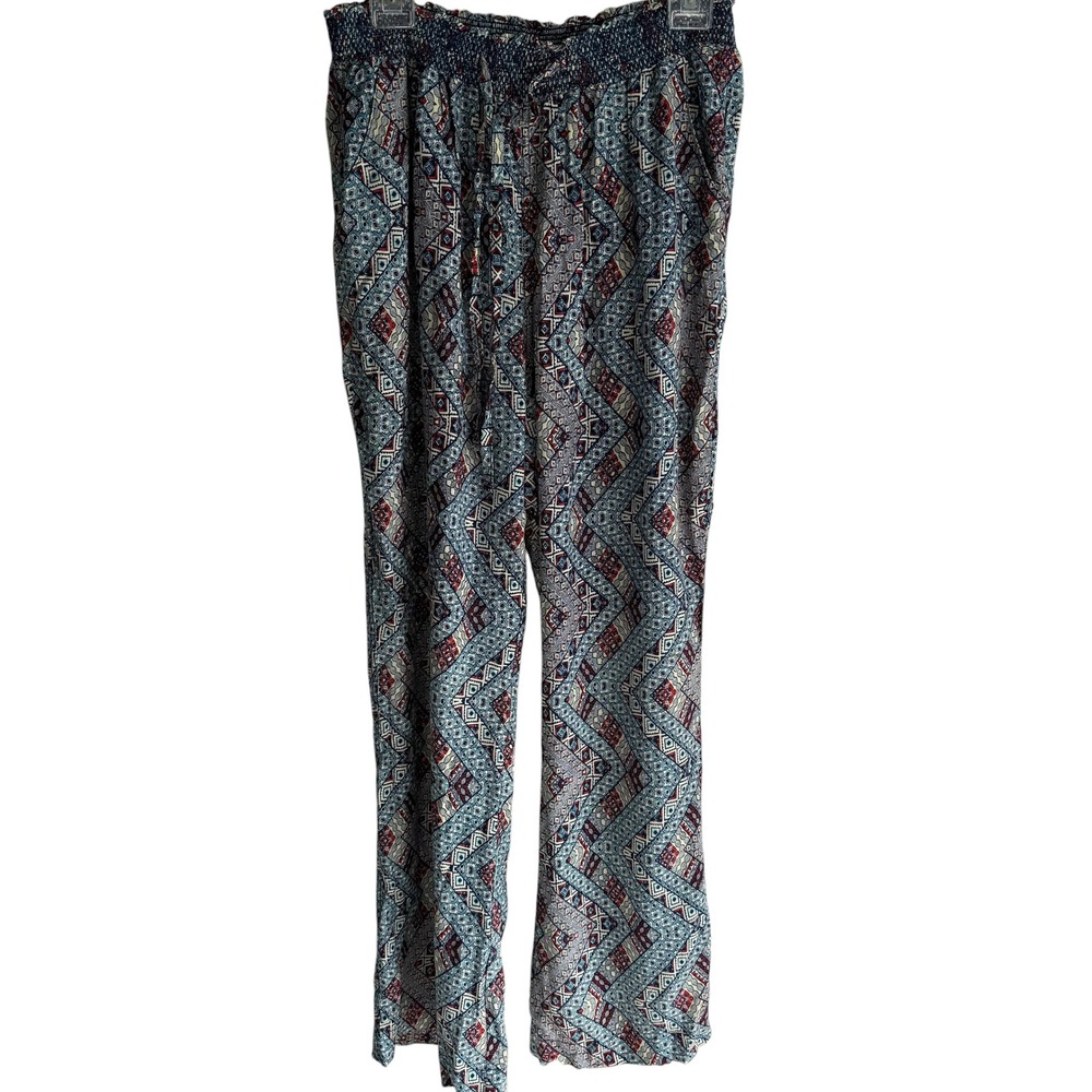 SIGNATURE STUDIO Multicolor Geometric Bohemian Pockets Ladies Palazzo Pants, XL